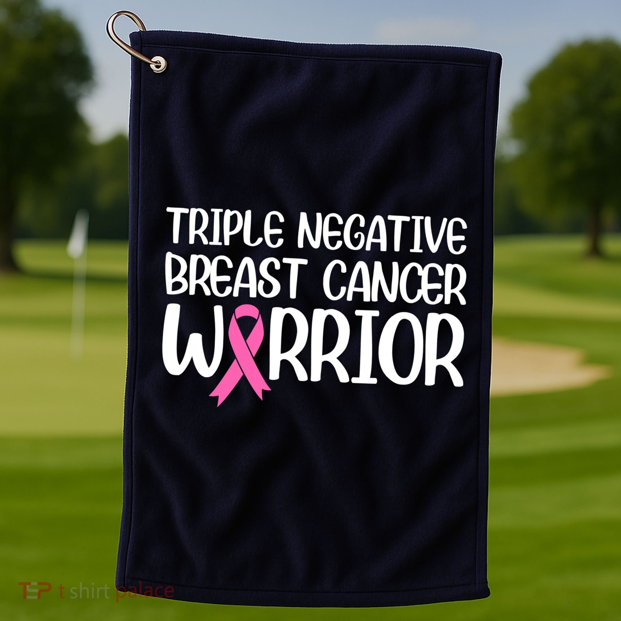 Triple Negative Breast Cancer Awareness Warrior Pink Rainbow Golf Towel