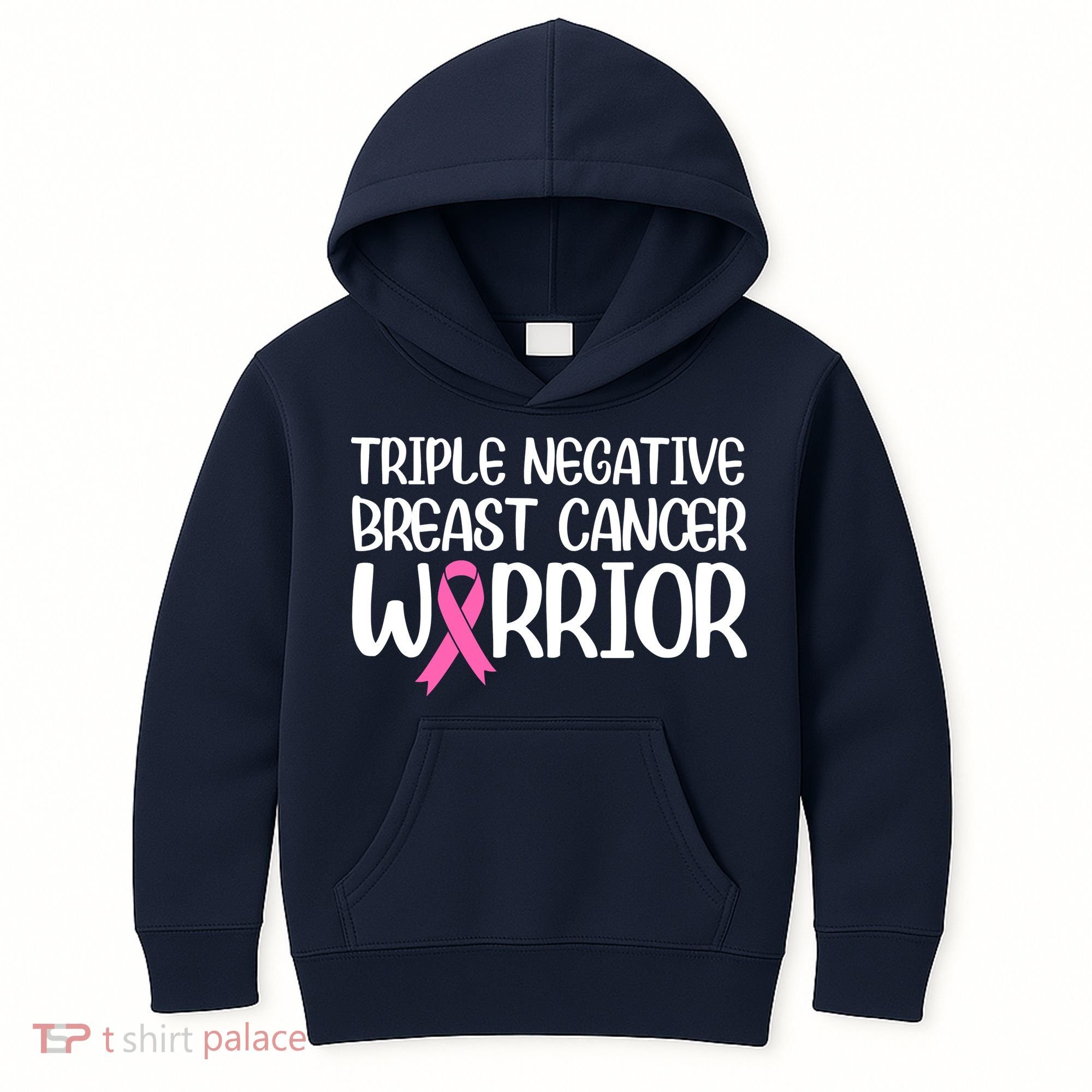 Triple Negative Breast Cancer Awareness Warrior Pink Rainbow Kids Hoodie