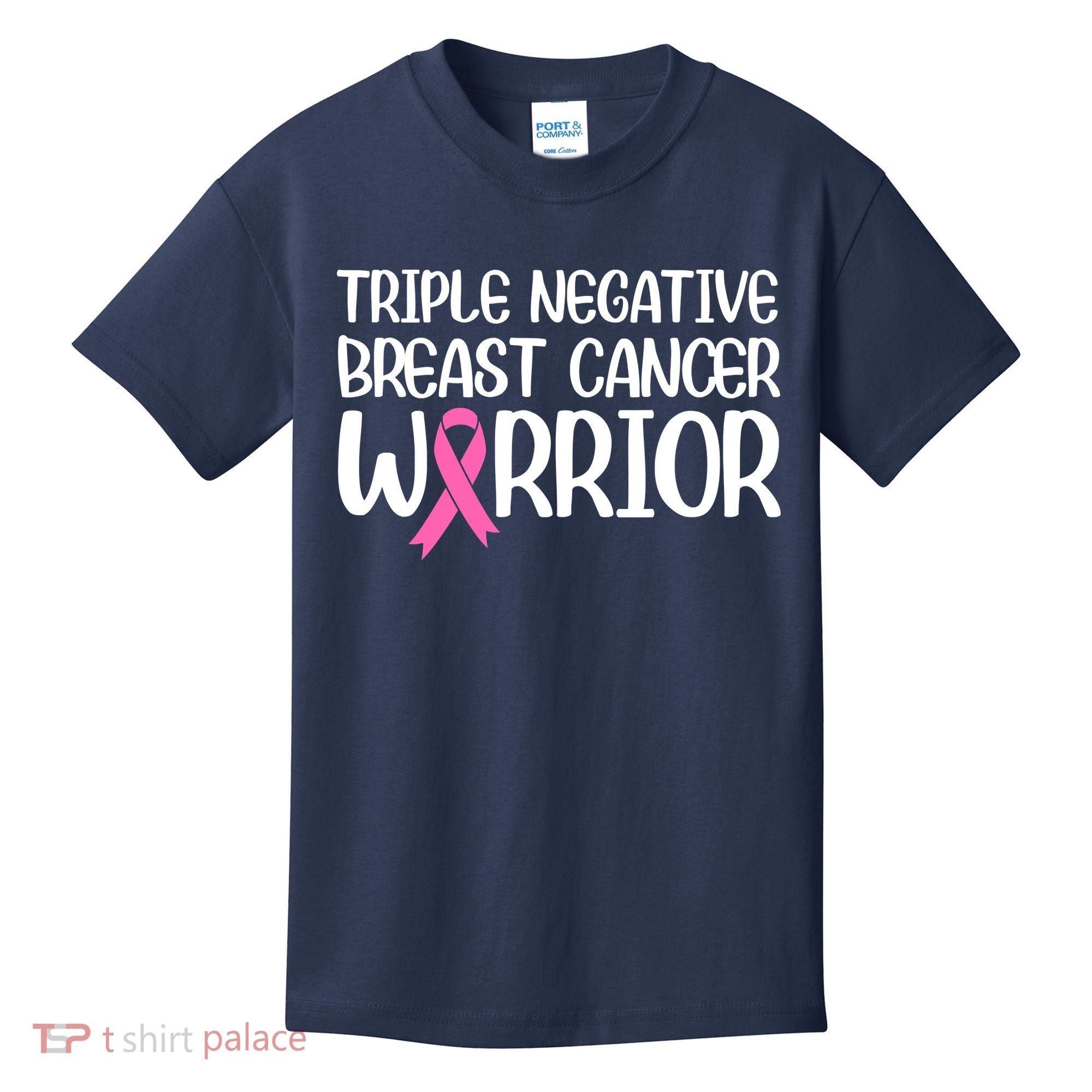 Triple Negative Breast Cancer Awareness Warrior Pink Rainbow Kids T-Shirt