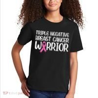 Triple Negative Breast Cancer Awareness Warrior Pink Rainbow Kids T-Shirt thumb 2