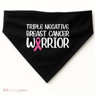 Triple Negative Breast Cancer Awareness Warrior Pink Rainbow Meaningful Gift USA-Made Doggie Bandana