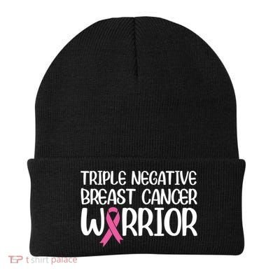 Triple Negative Breast Cancer Awareness Warrior Pink Rainbow Meaningful Gift Beanie