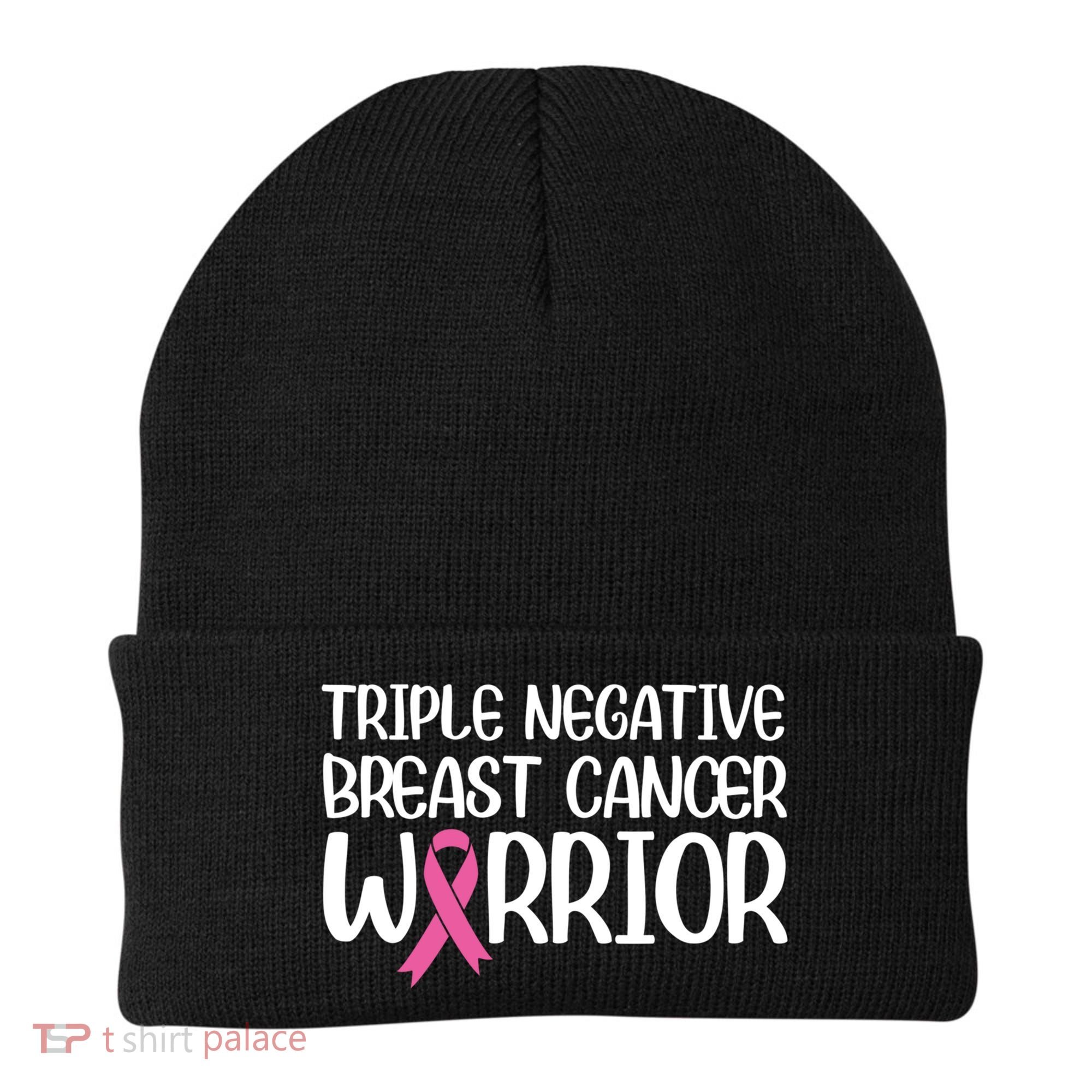 Triple Negative Breast Cancer Awareness Warrior Pink Rainbow Meaningful Gift Beanie