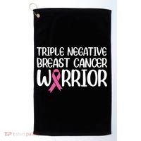 Triple Negative Breast Cancer Awareness Warrior Pink Rainbow Meaningful Gift Golf Towel thumb 0