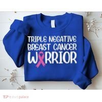 Triple Negative Breast Cancer Awareness Warrior Pink Rainbow Meaningful Gift Sweatshirt thumb 2