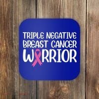 Triple Negative Breast Cancer Awareness Warrior Pink Rainbow Meaningful Gift Coaster thumb 0