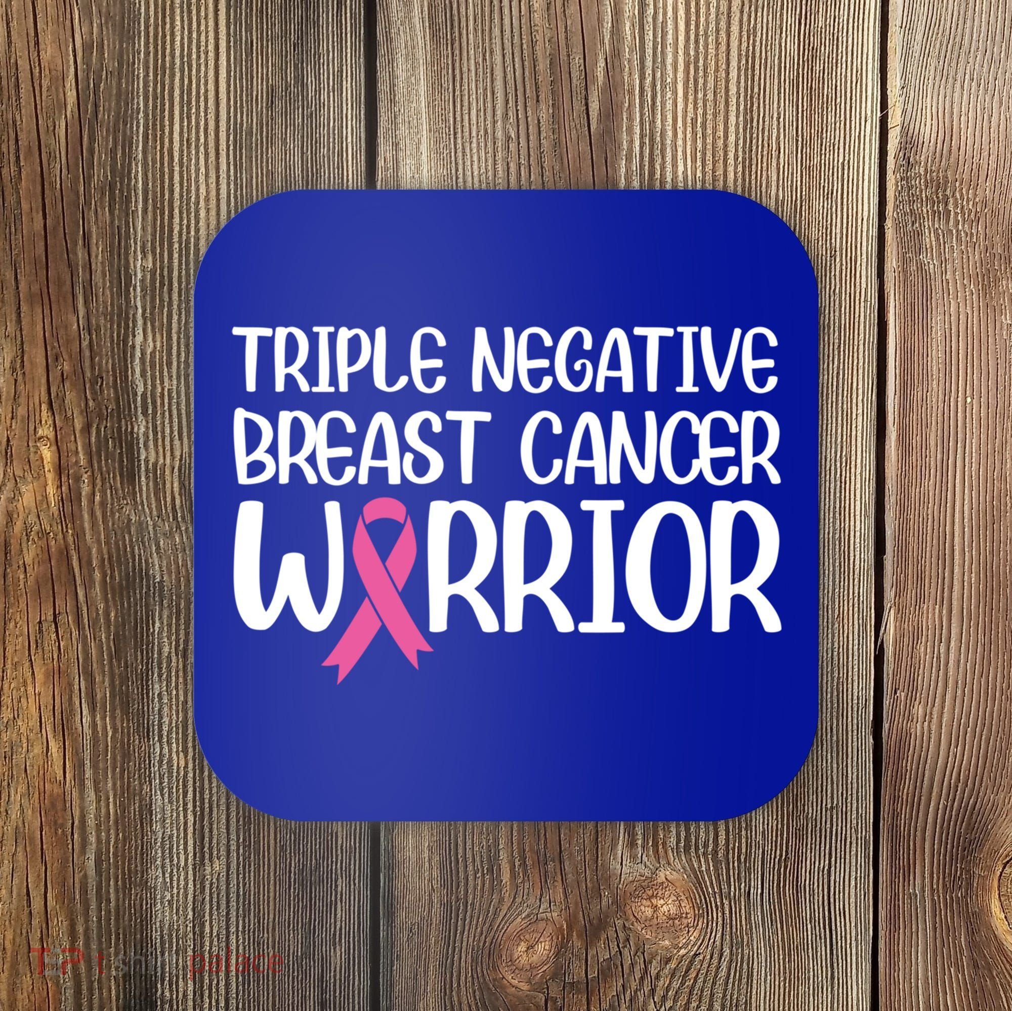 Triple Negative Breast Cancer Awareness Warrior Pink Rainbow Meaningful Gift Coaster