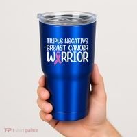 Triple Negative Breast Cancer Awareness Warrior Pink Rainbow Meaningful Gift Tumbler thumb 2