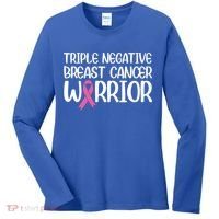 Triple Negative Breast Cancer Awareness Warrior Pink Rainbow Meaningful Gift Women's Long Sleeve Shirt thumb 0