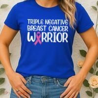 Triple Negative Breast Cancer Awareness Warrior Pink Rainbow Meaningful Gift Women's T-Shirt thumb 2