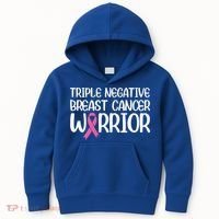 Triple Negative Breast Cancer Awareness Warrior Pink Rainbow Meaningful Gift Kids Hoodie thumb 0