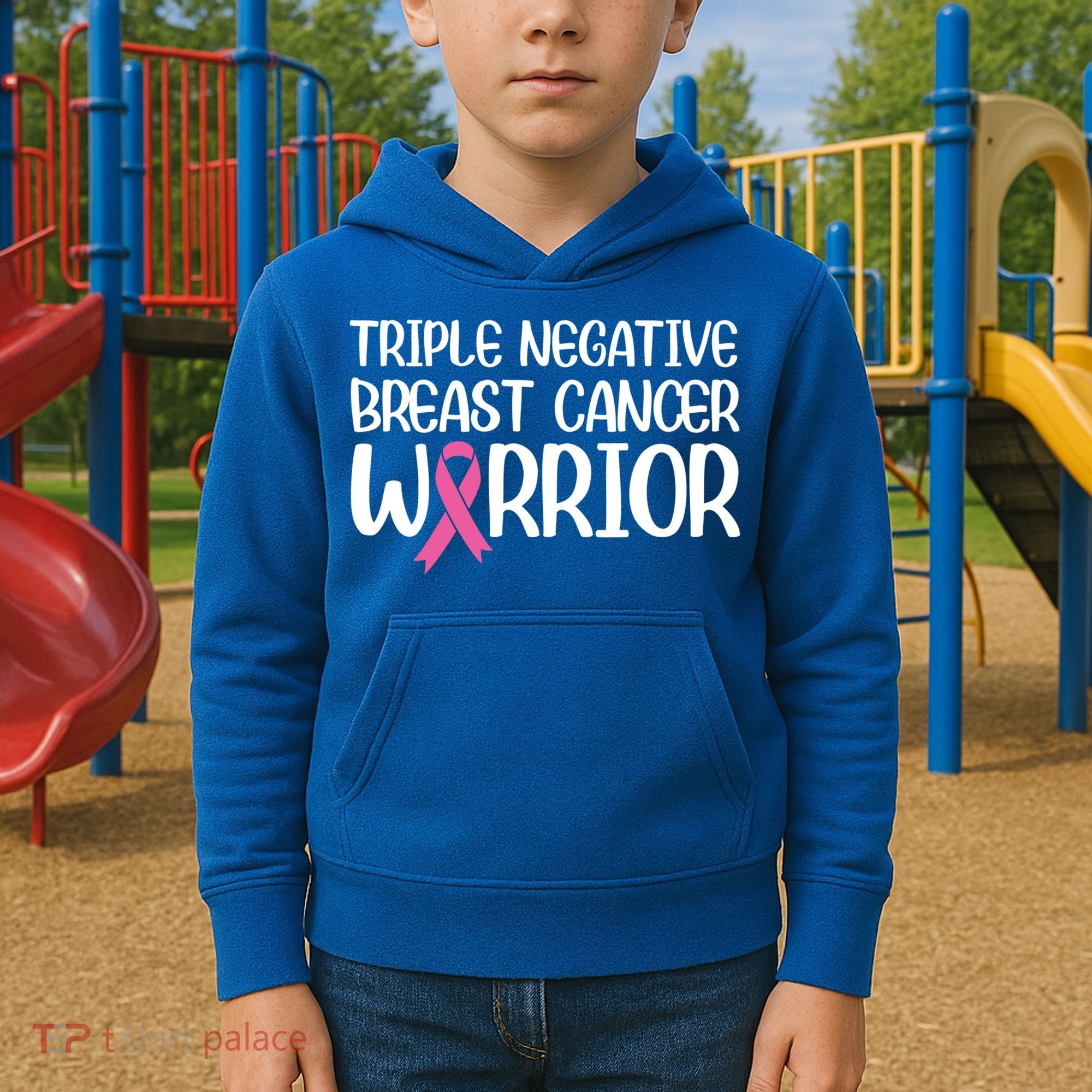 Triple Negative Breast Cancer Awareness Warrior Pink Rainbow Meaningful Gift Kids Hoodie