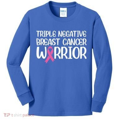 Triple Negative Breast Cancer Awareness Warrior Pink Rainbow Meaningful Gift Kids Long Sleeve Shirt