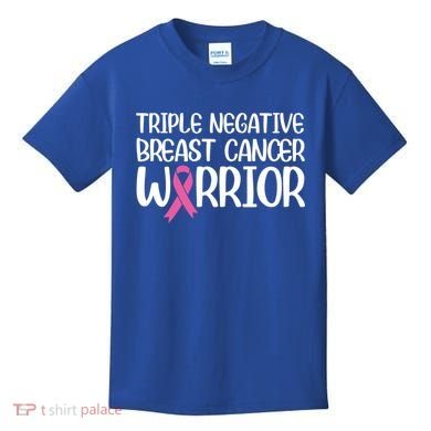 Triple Negative Breast Cancer Awareness Warrior Pink Rainbow Meaningful Gift Kids T-Shirt