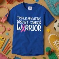 Triple Negative Breast Cancer Awareness Warrior Pink Rainbow Meaningful Gift Kids T-Shirt thumb 3