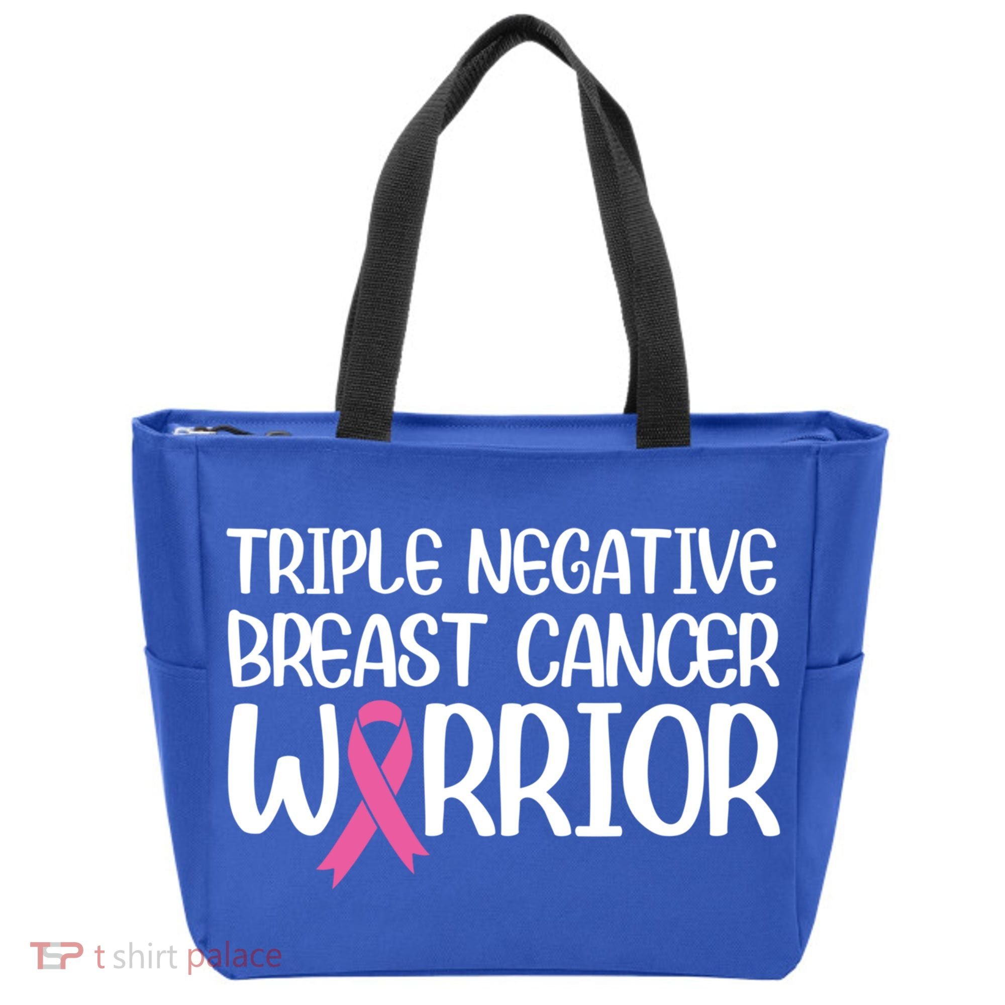 Triple Negative Breast Cancer Awareness Warrior Pink Rainbow Meaningful Gift Tote Bag