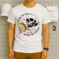 Tacos Never Broke My Heart Valentines Day Skull Tacos Lover T-Shirt thumb 6