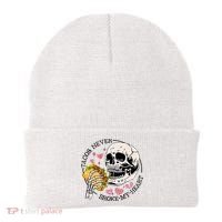 Tacos Never Broke My Heart Valentines Day Skull Tacos Lover Beanie thumb 0