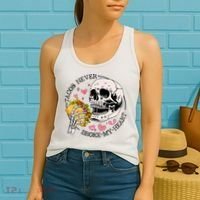 Tacos Never Broke My Heart Valentines Day Skull Tacos Lover Women's Tank Top thumb 2