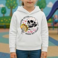 Tacos Never Broke My Heart Valentines Day Skull Tacos Lover Kids Hoodie thumb 3