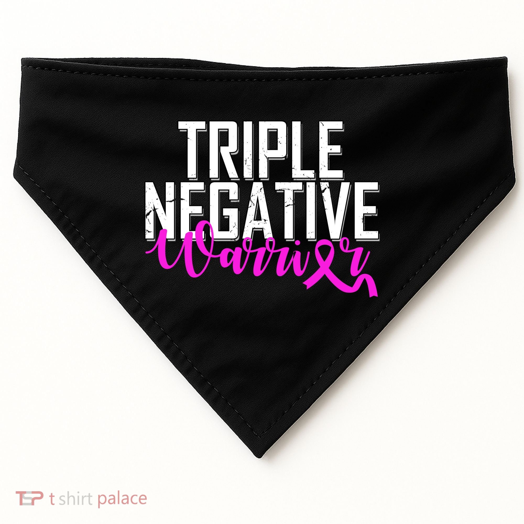 Triple Negative Breast Cancer Warrior USA-Made Doggie Bandana
