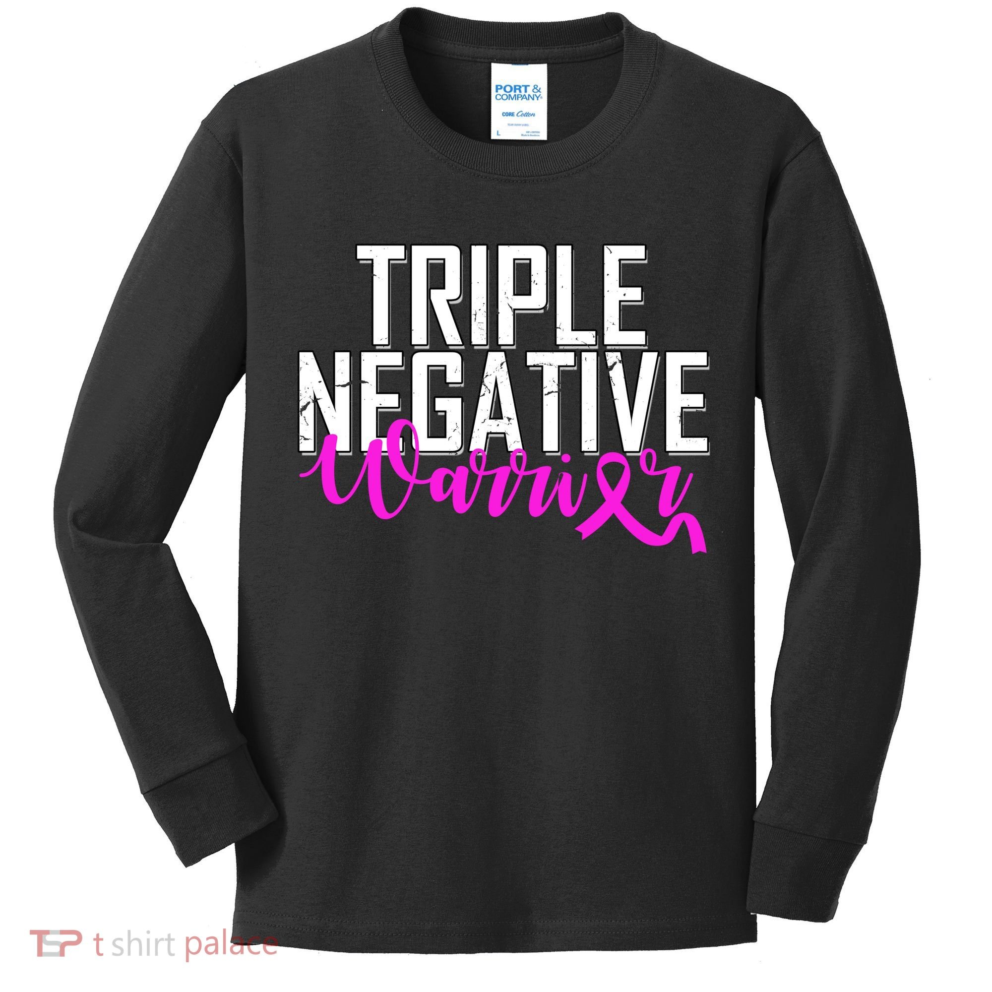 Triple Negative Breast Cancer Warrior Kids Long Sleeve Shirt