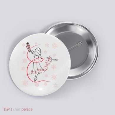 The Nutcracker Ballet And Clara Christmas Holiday Dance Button