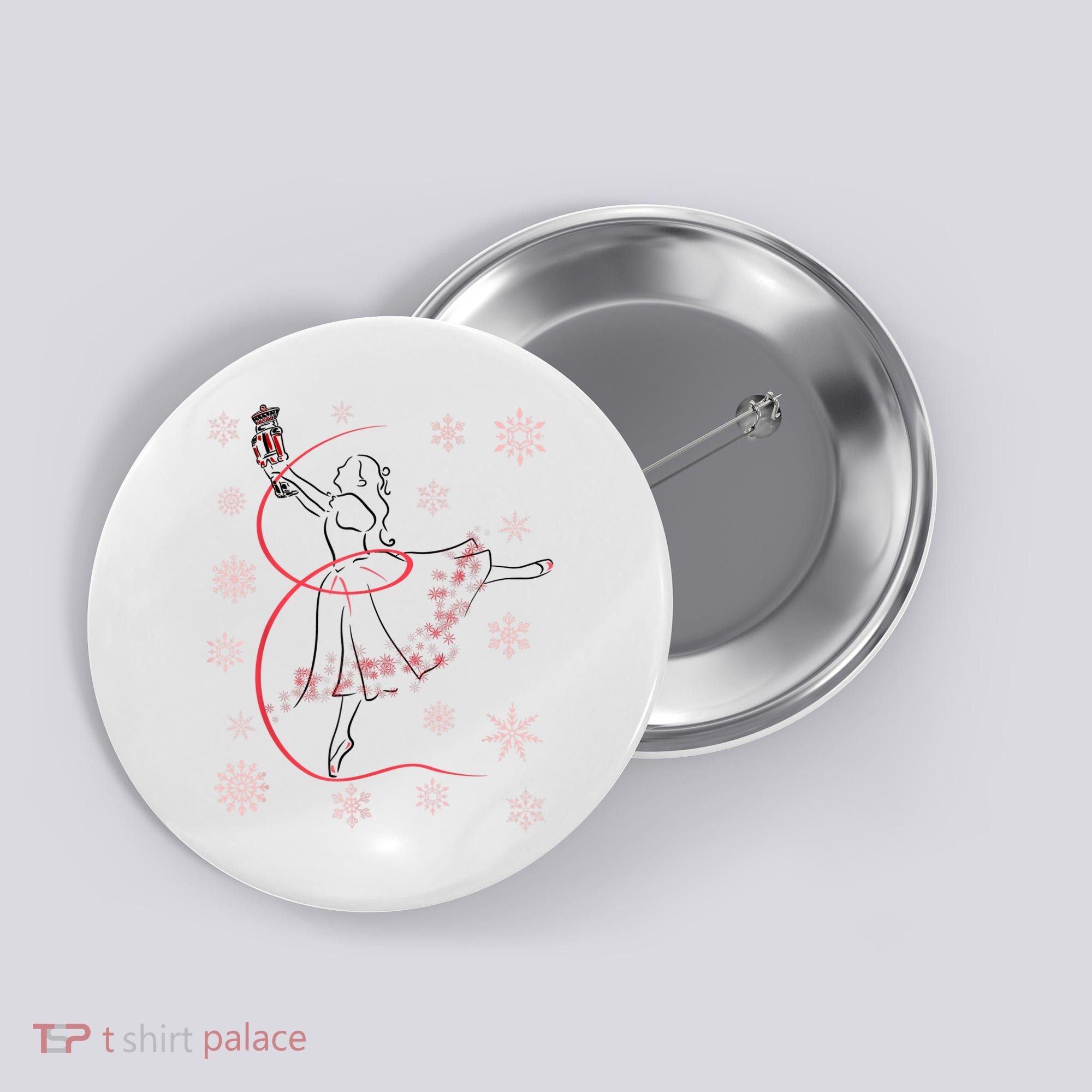 The Nutcracker Ballet And Clara Christmas Holiday Dance Button