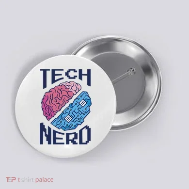 Tech Nerd Brain Button