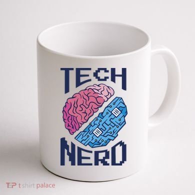 Tech Nerd Brain Coffee Mug back