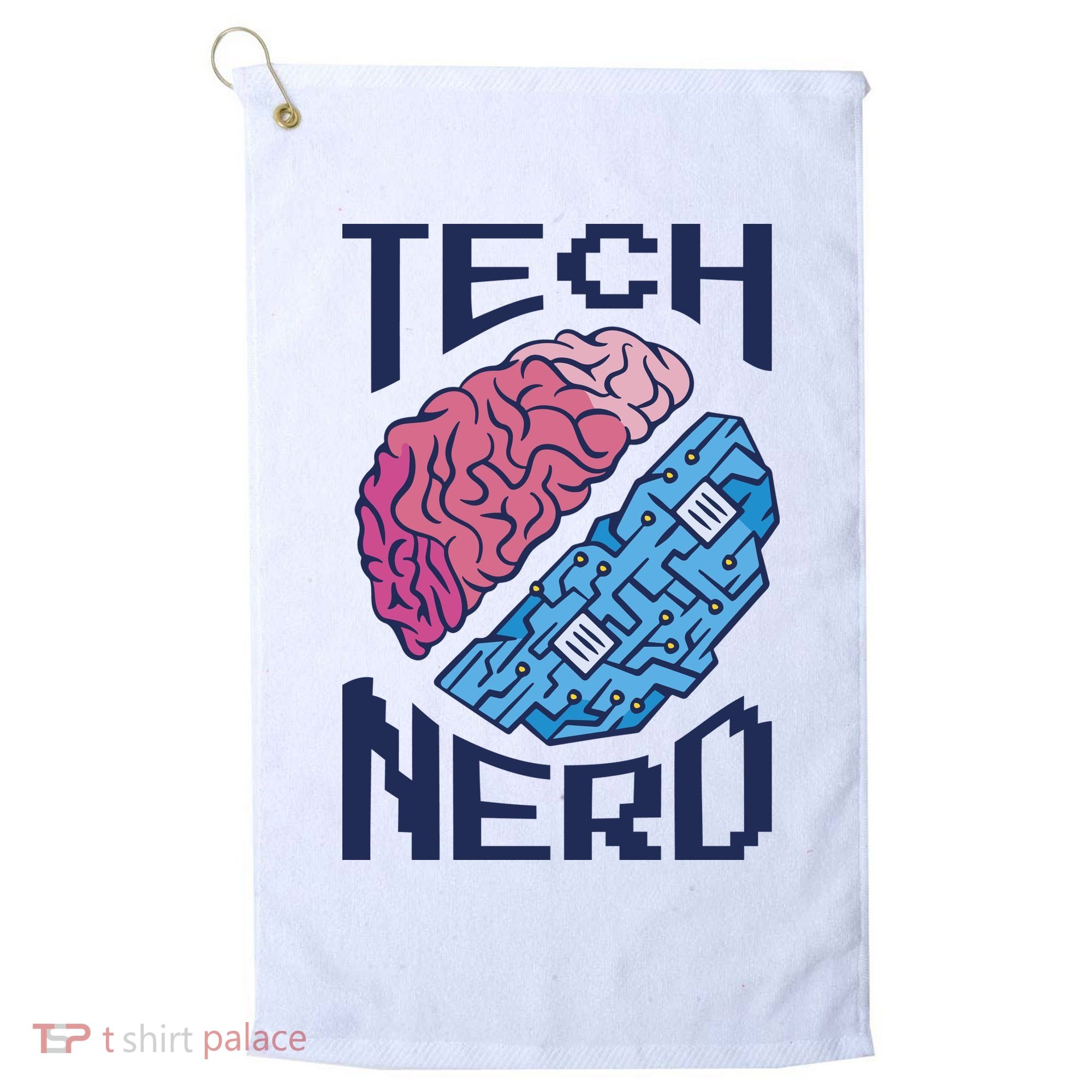 Tech Nerd Brain Golf Towel