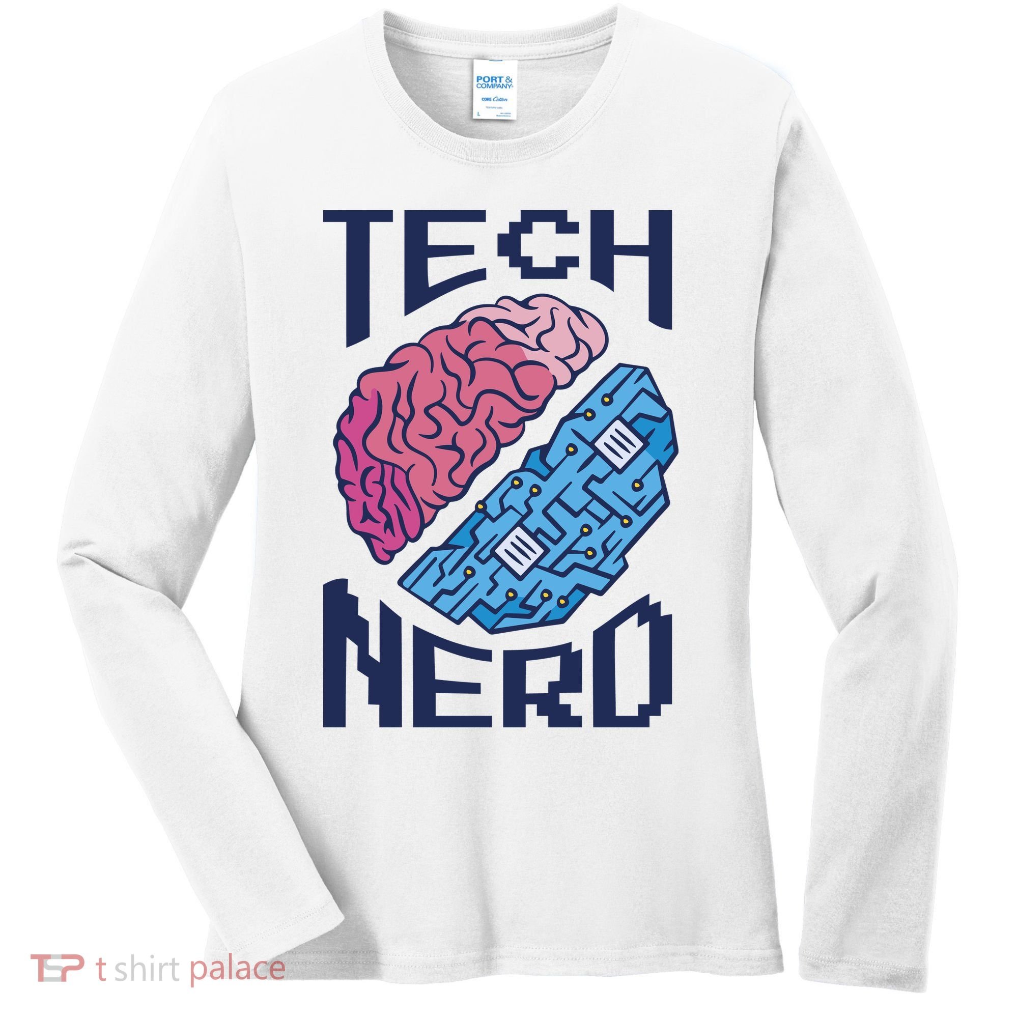 Tech Nerd Brain Women's Long Sleeve Shirt