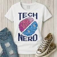Tech Nerd Brain Women's T-Shirt thumb 3