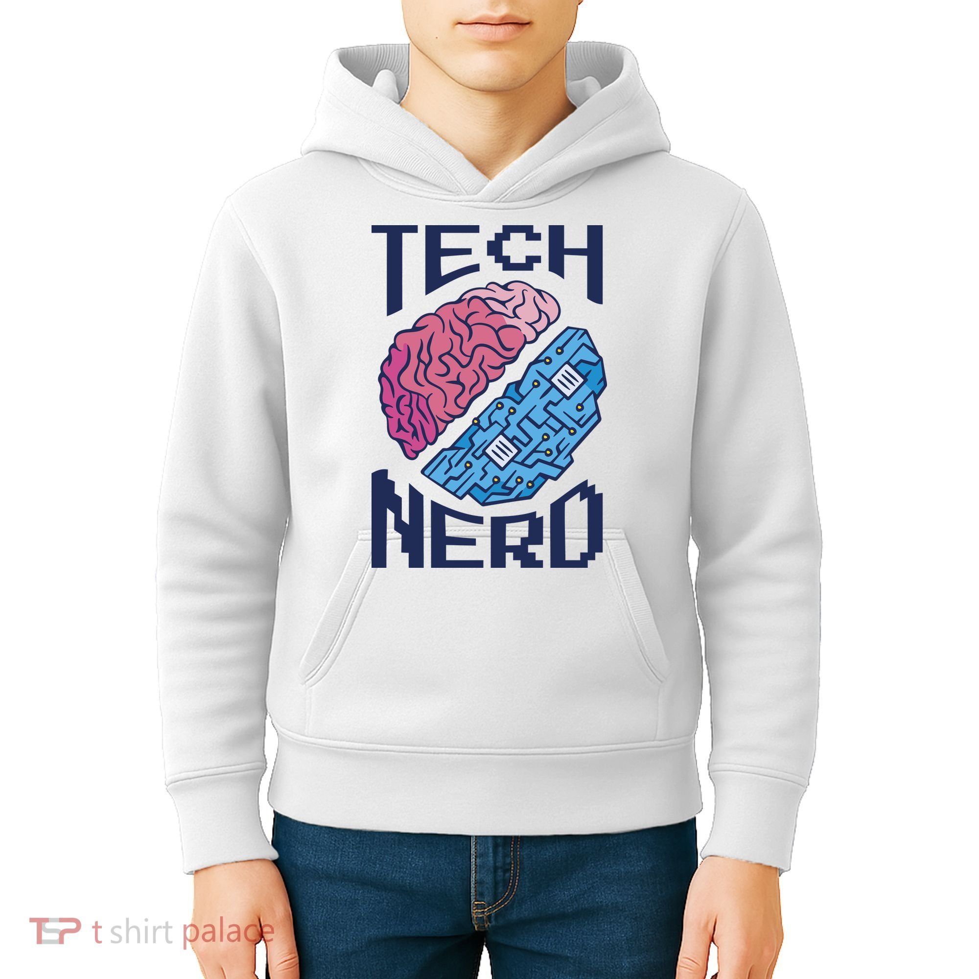Tech Nerd Brain Kids Hoodie