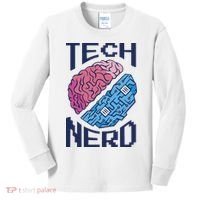 Tech Nerd Brain Kids Long Sleeve Shirt thumb 0