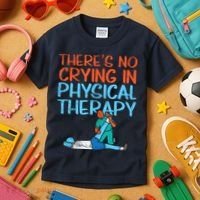 Theres No Crying In Physical Therapy Therapist Kids T-Shirt thumb 3