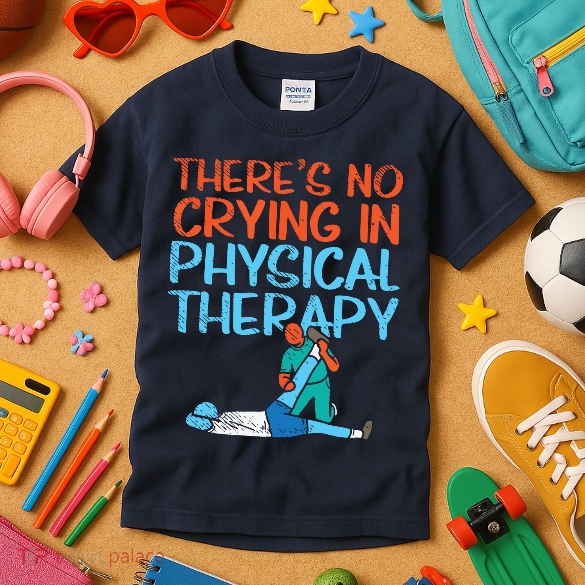 Theres No Crying In Physical Therapy Therapist Kids T-Shirt