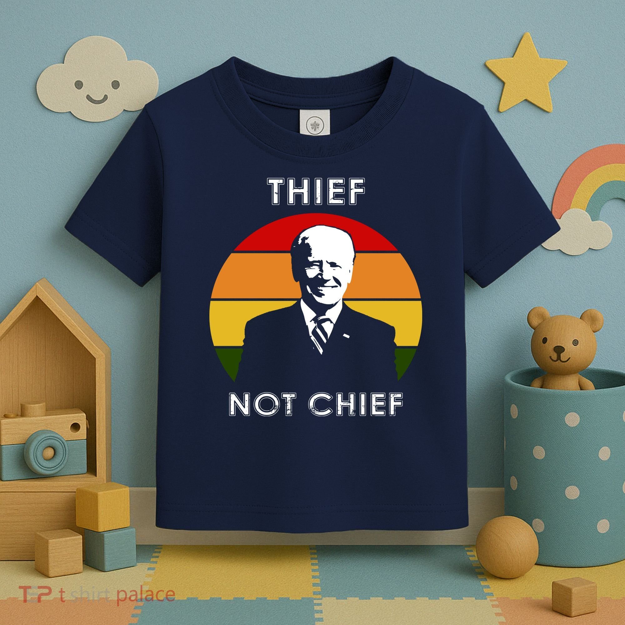 Thief Not Chief Funny Anti Joe Biden Toddler T-Shirt