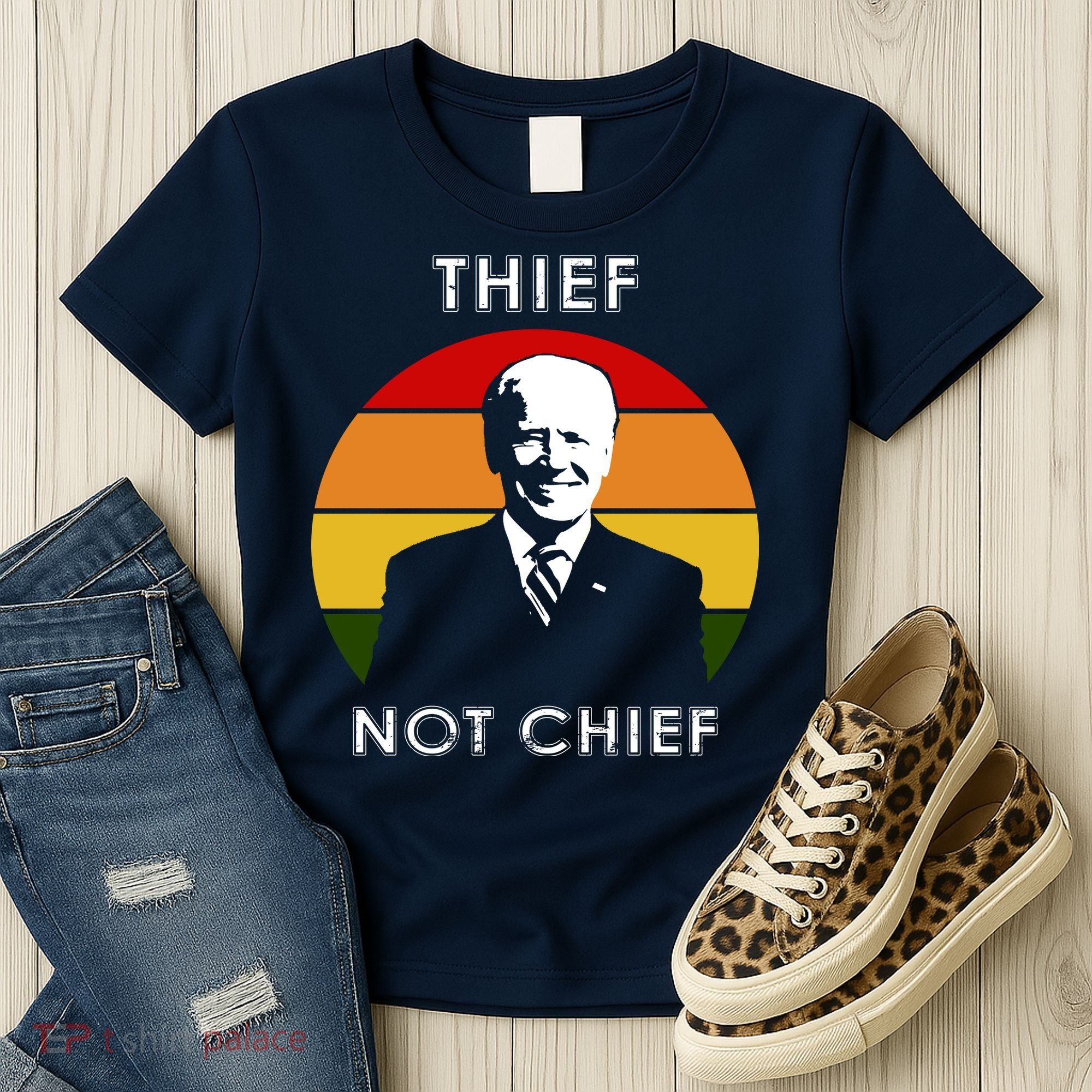 Thief Not Chief Funny Anti Joe Biden Women's T-Shirt