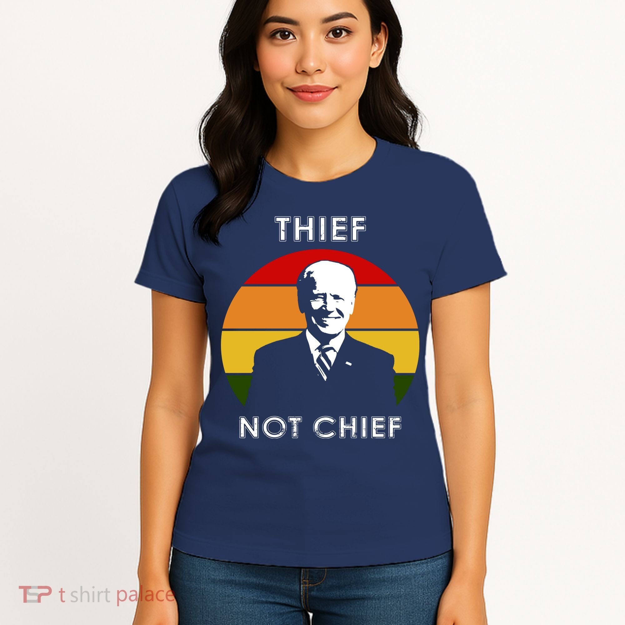 Thief Not Chief Funny Anti Joe Biden Women's T-Shirt