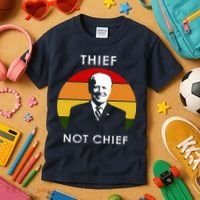 Thief Not Chief Funny Anti Joe Biden Kids T-Shirt thumb 3
