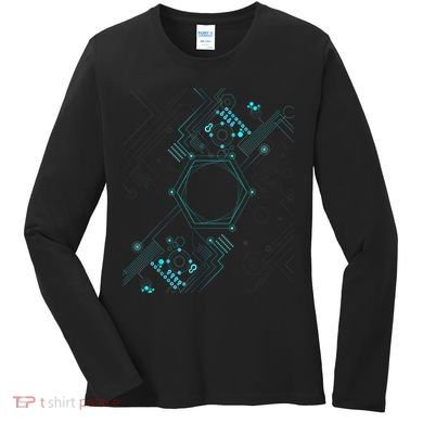 Tech Nerd Computer Geek Computer Circuit Engineer Gifts Women's Long Sleeve Shirt