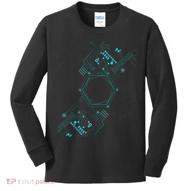 Tech Nerd Computer Geek Computer Circuit Engineer Gifts Kids Long Sleeve Shirt