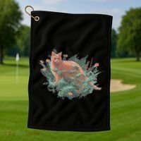 Threadless Nate Christenson Impressionist Cat Golf Towel thumb 1
