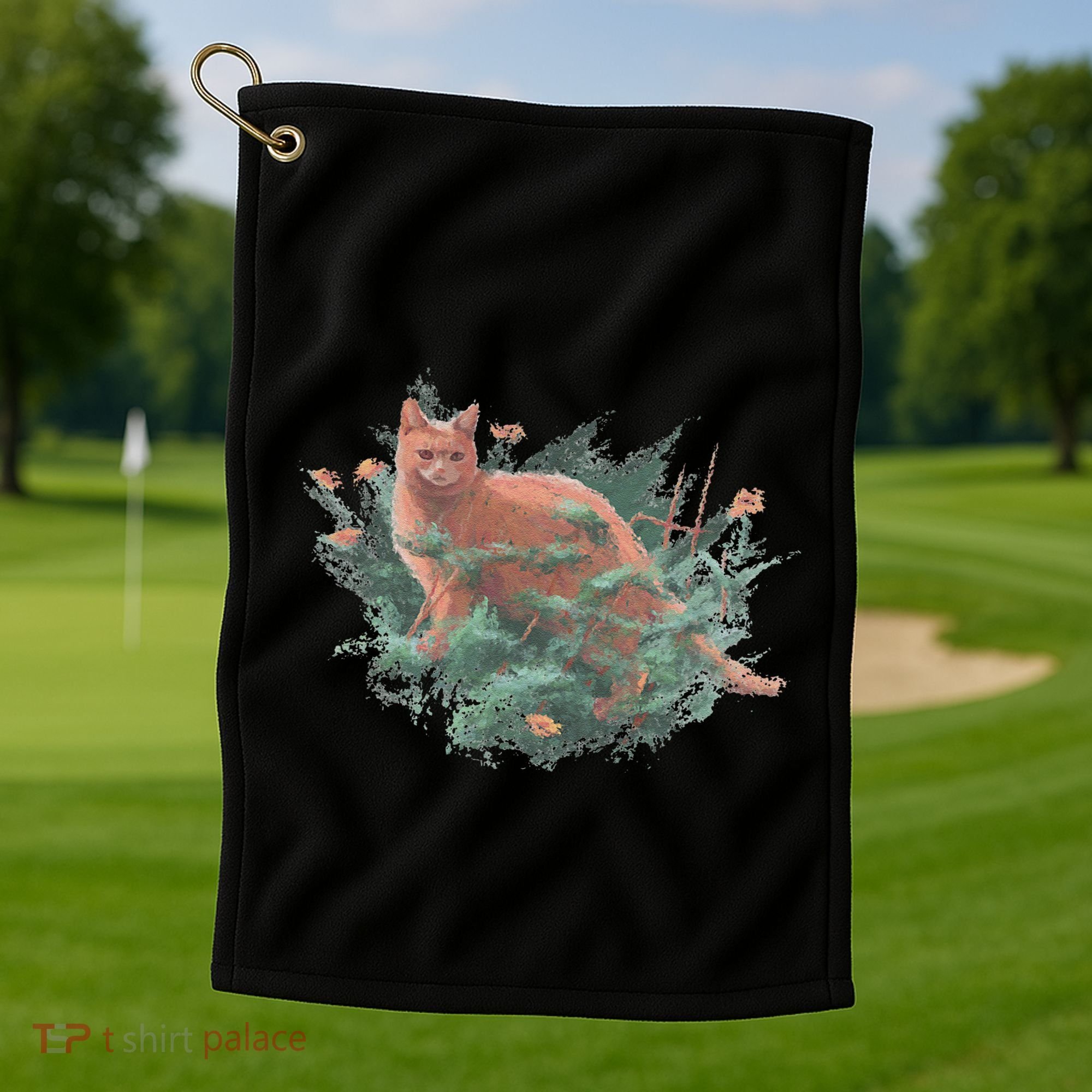 Threadless Nate Christenson Impressionist Cat Golf Towel
