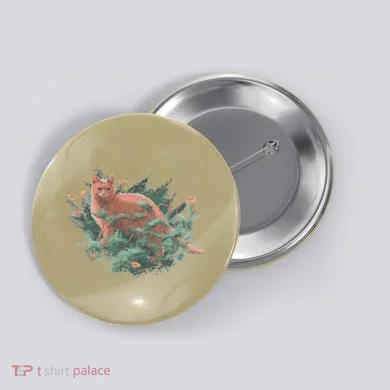 Threadless Nate Christenson Impressionist Cat Button