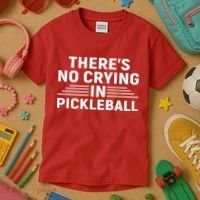 There’s No Crying In Pickleball For Player Team Sport Kids T-Shirt thumb 3