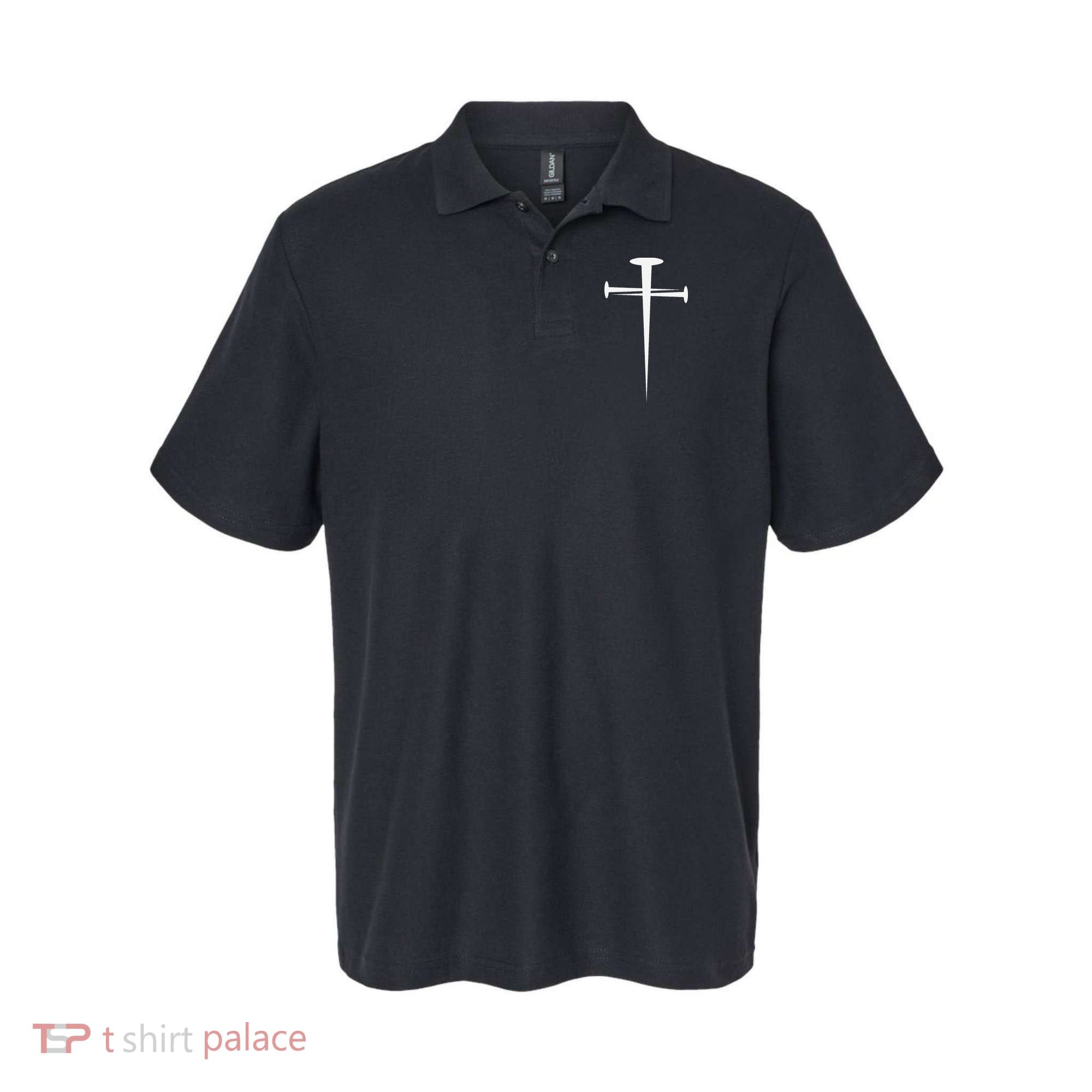 Three Nails Cross Jesus Christ Christian Polo