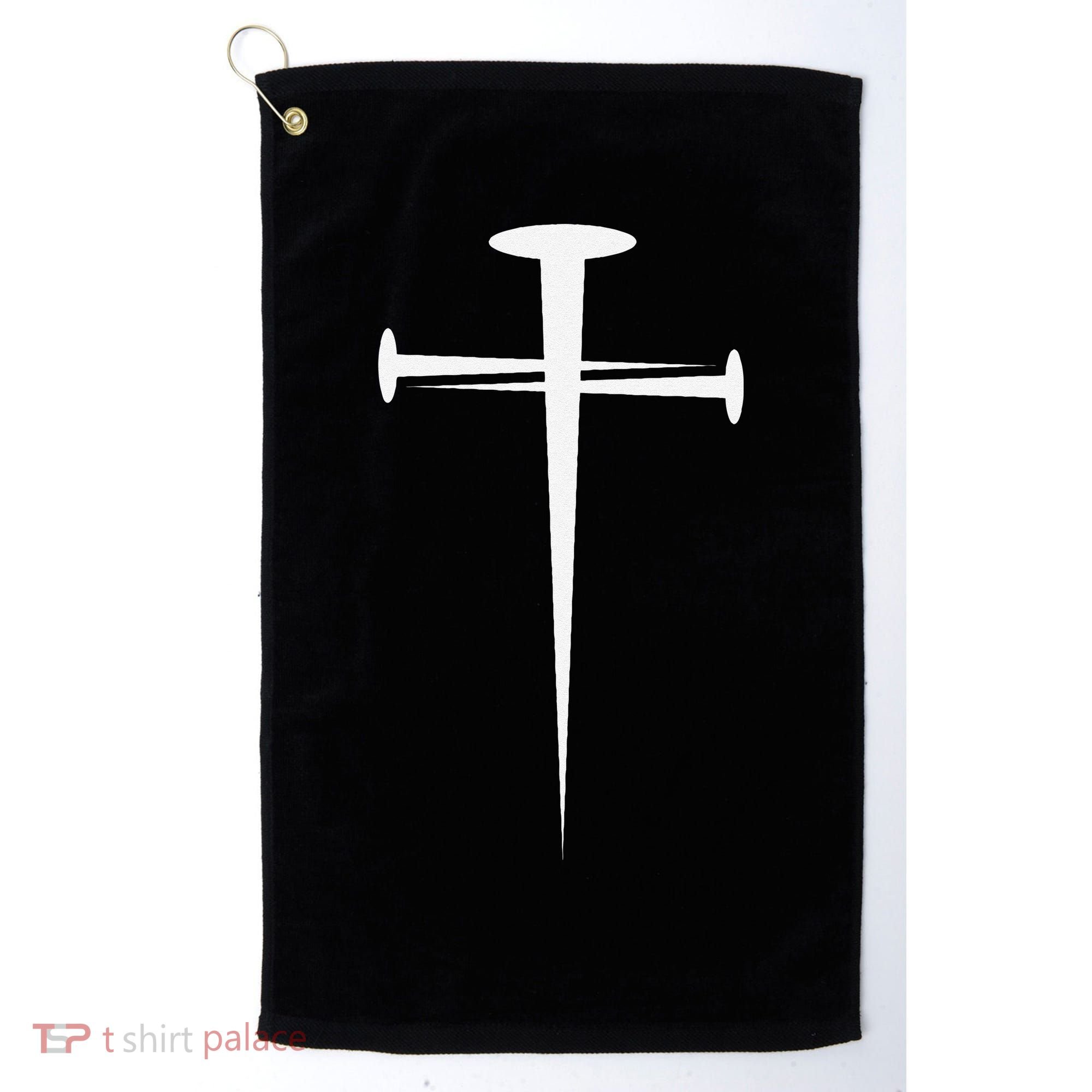 Three Nails Cross Jesus Christ Christian Golf Towel