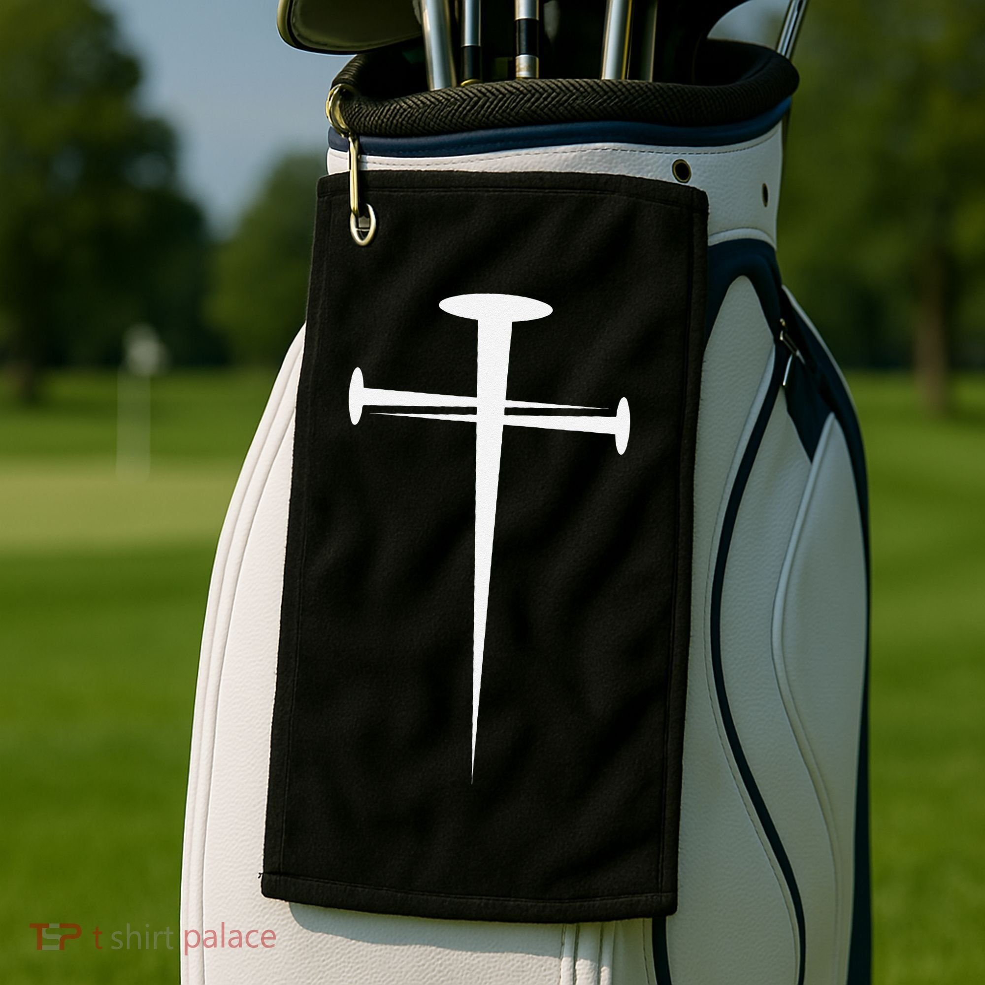 Three Nails Cross Jesus Christ Christian Golf Towel